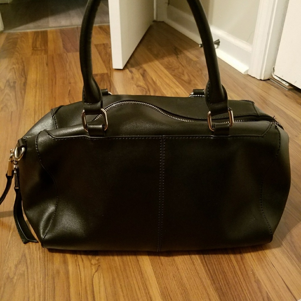 Black co-lab Boston style bag